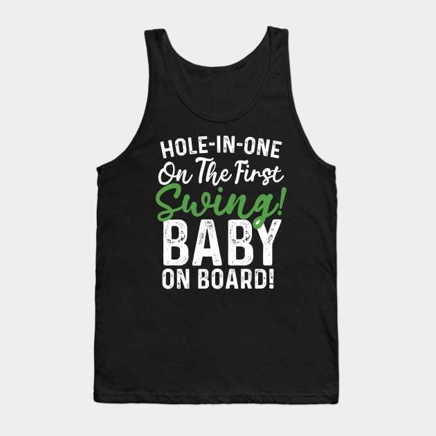 pregnancy reveal announcement golf saying Tank Top by Pharmacy Tech Gifts